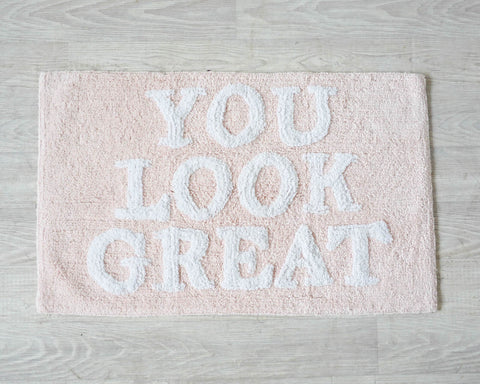 Bath Mat - You Look Great - Pink - 80x50cm