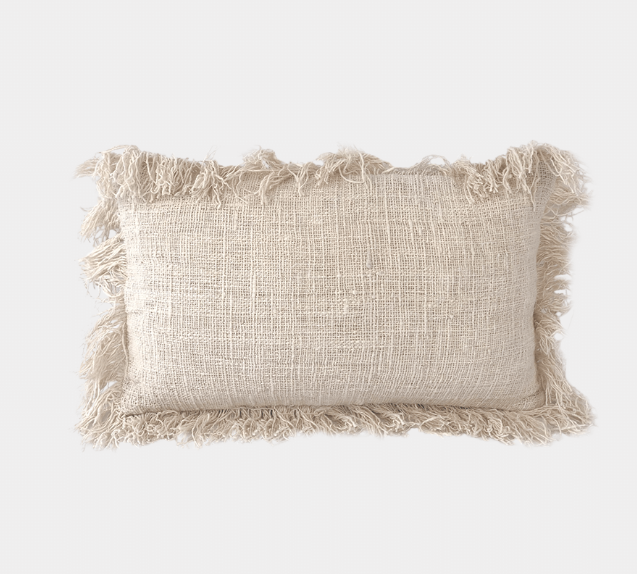 Natural Fringe Cushion - 30cm