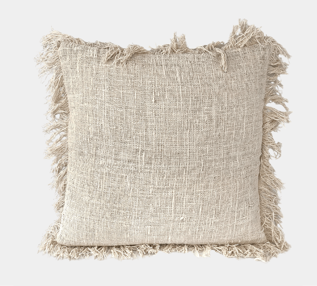 Natural Fringe Cushion - 50cm